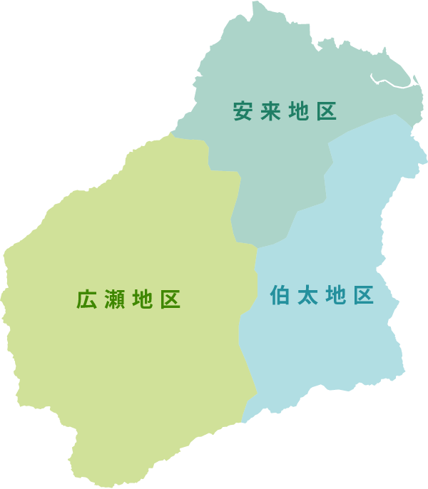 安来市のエリアマップ